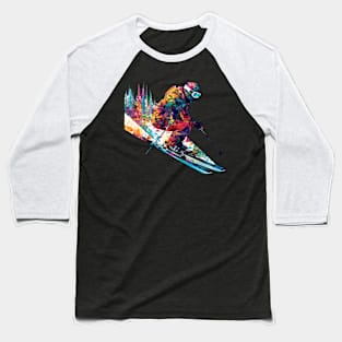 Alpin Ski Sport Game Champion Competition Abstract Baseball T-Shirt